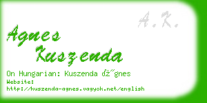 agnes kuszenda business card